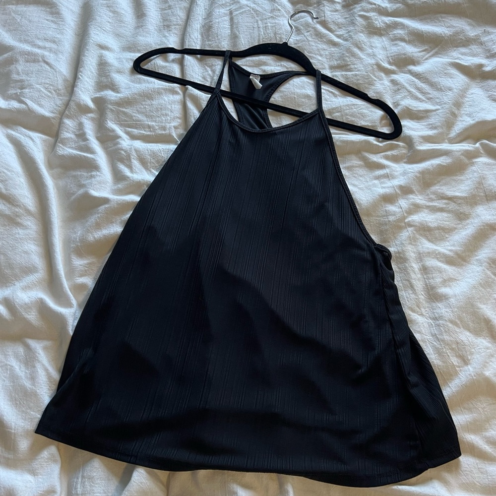Free people black racer back tank top